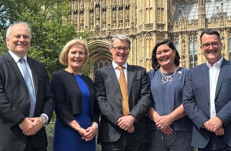 Images of the five centre leads attending an event at the House of Lords