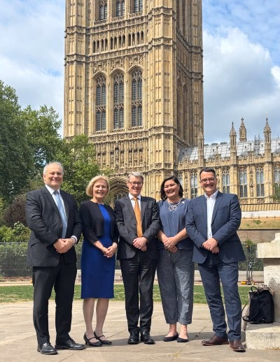 Image of the LifeArc Centre, centre leads outside the House of Lords in London. 